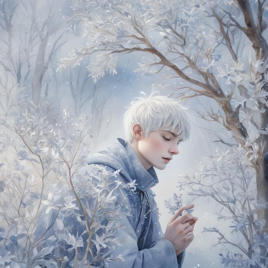 Frost Flowers Gift: Whimsical Watercolor Illustration