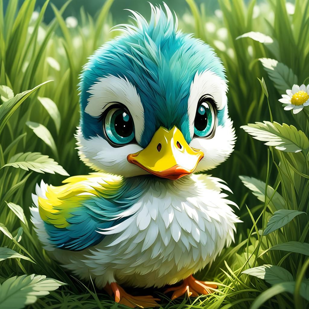 Cute Chibi Duck Strawberry in Detailed Studio Photo