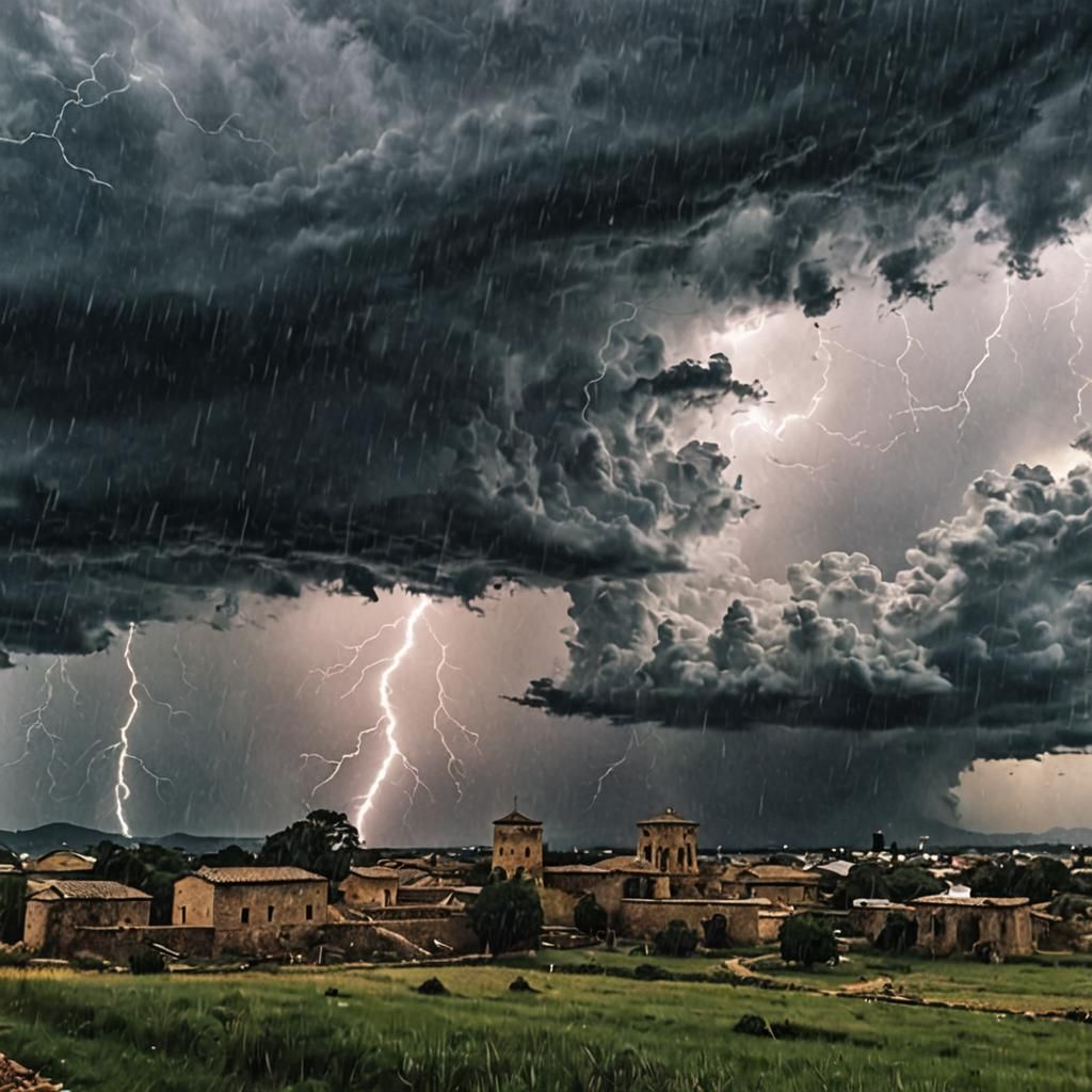 Ancient Storm with Rain and Candlelight