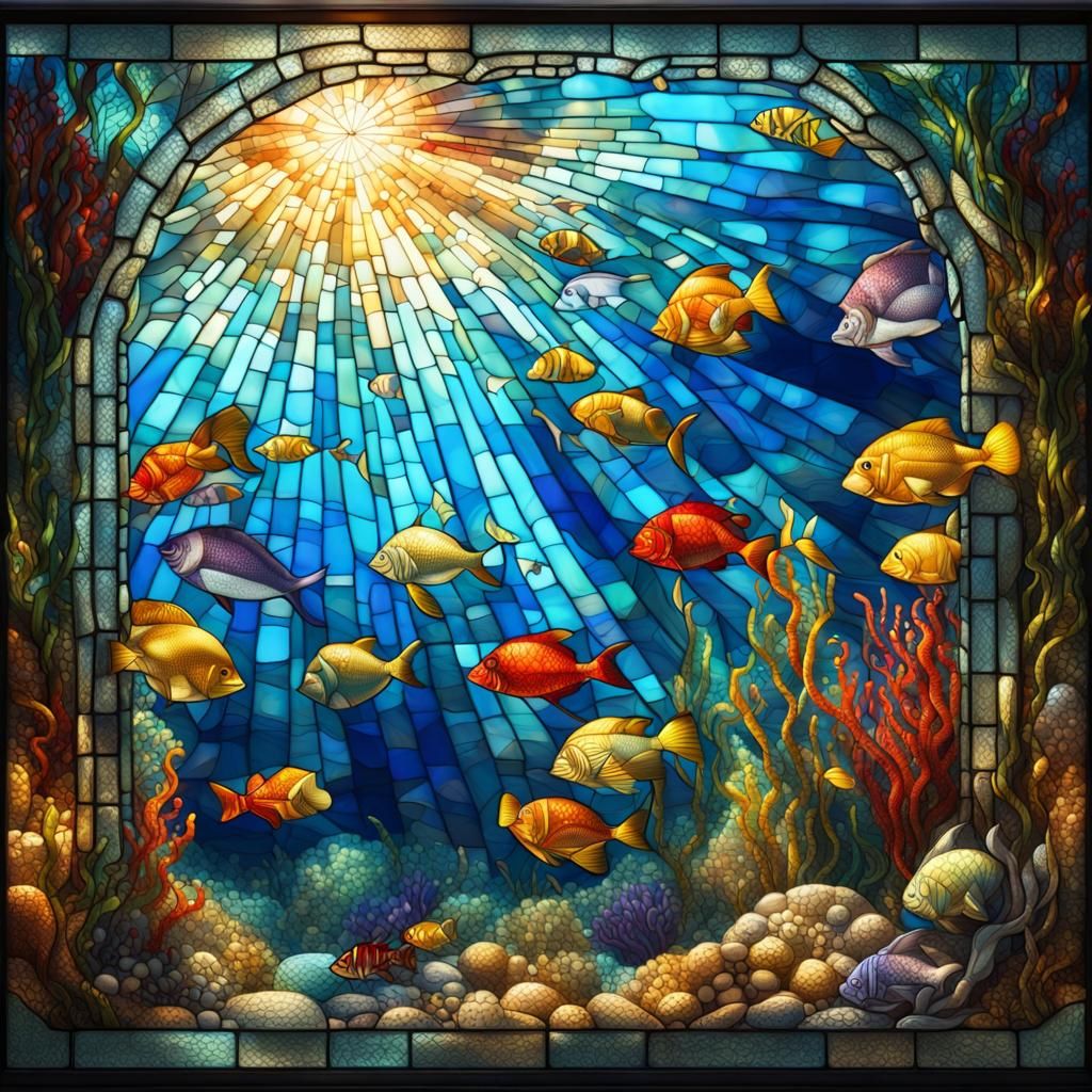 Stained-Glass Mosaic: Underwater Wonderland