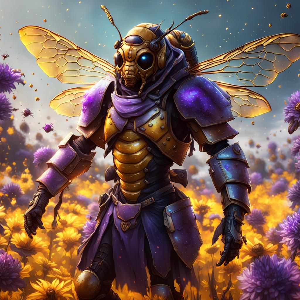 Honeybee Battle: A Dark Fantasy Concept Art