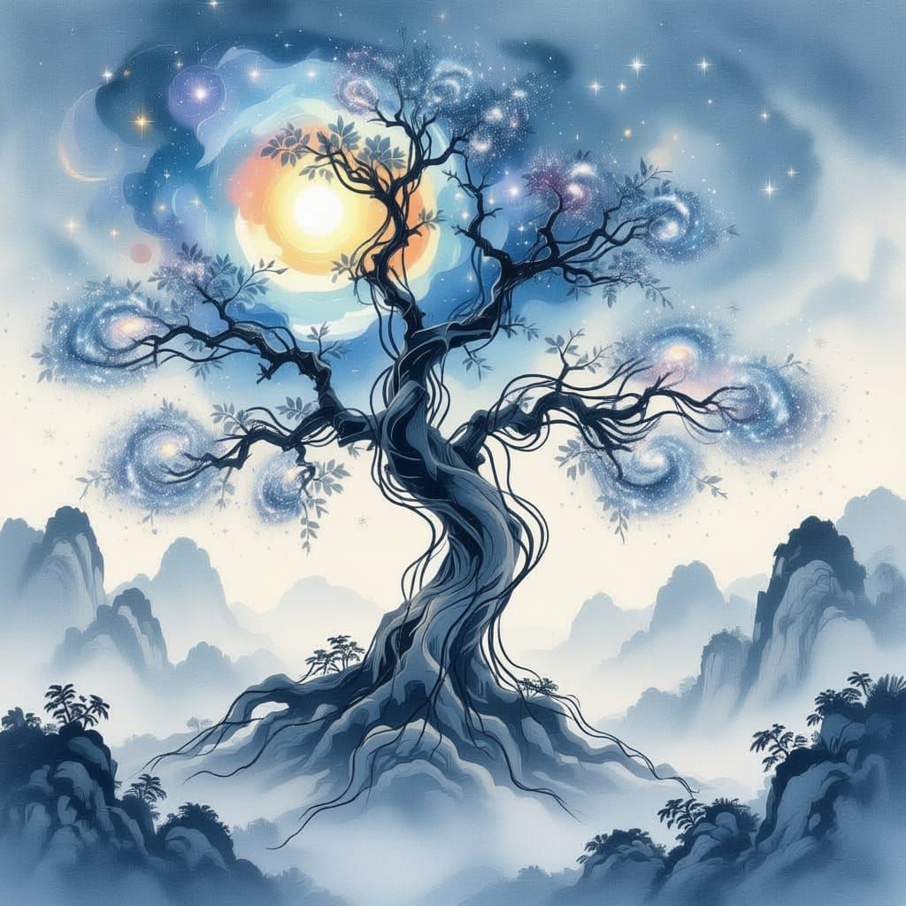 Cosmic Tree of Life with Galaxy Branches