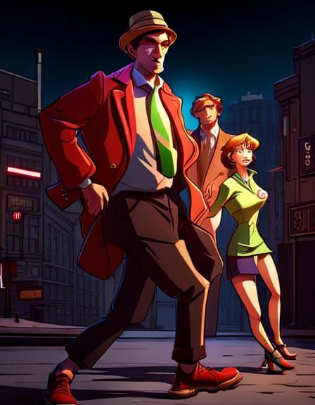 Shaggy and Scooby: Gangsters in Hyperdetailed Concept Art