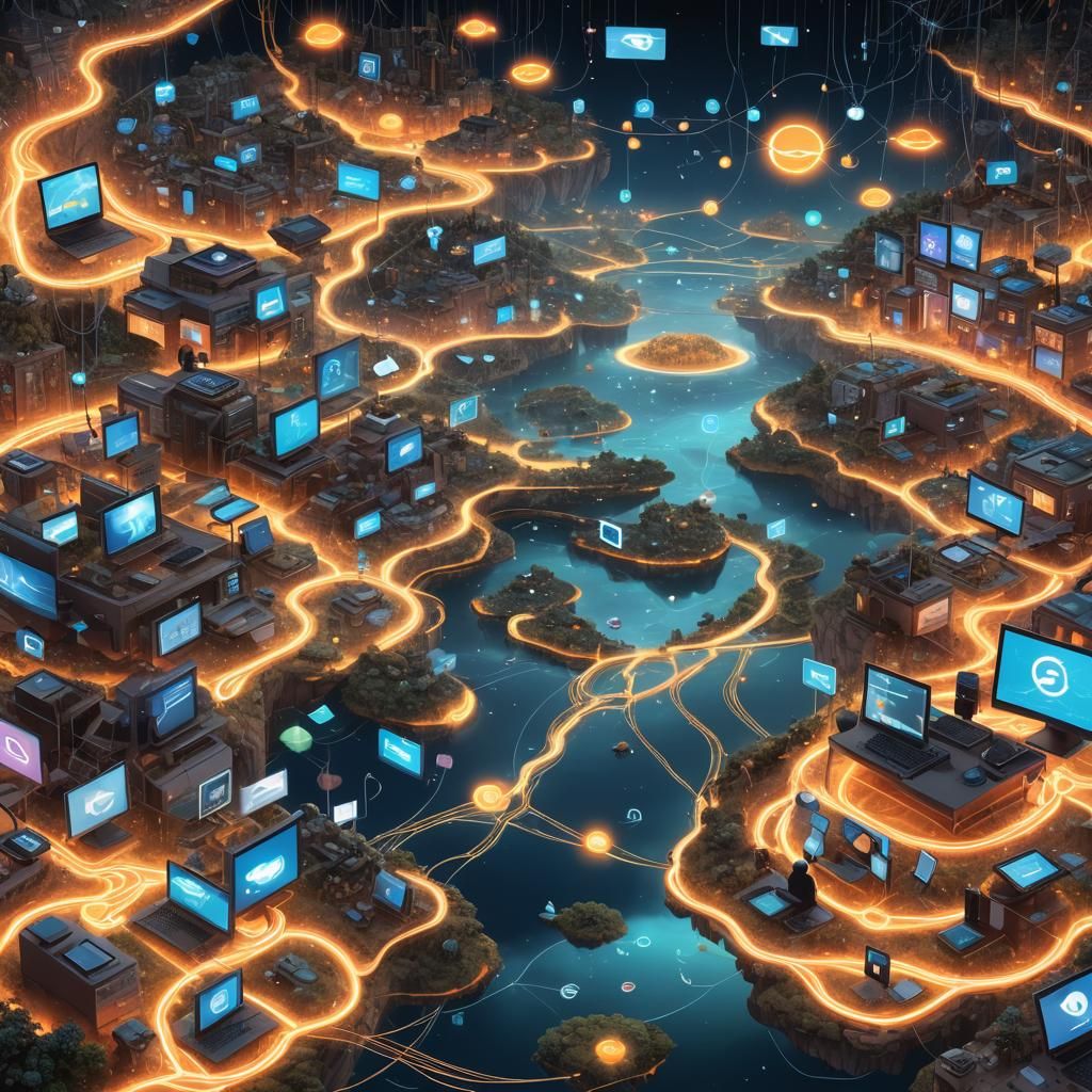 Vibrant Digital Landscape of Internet Connections