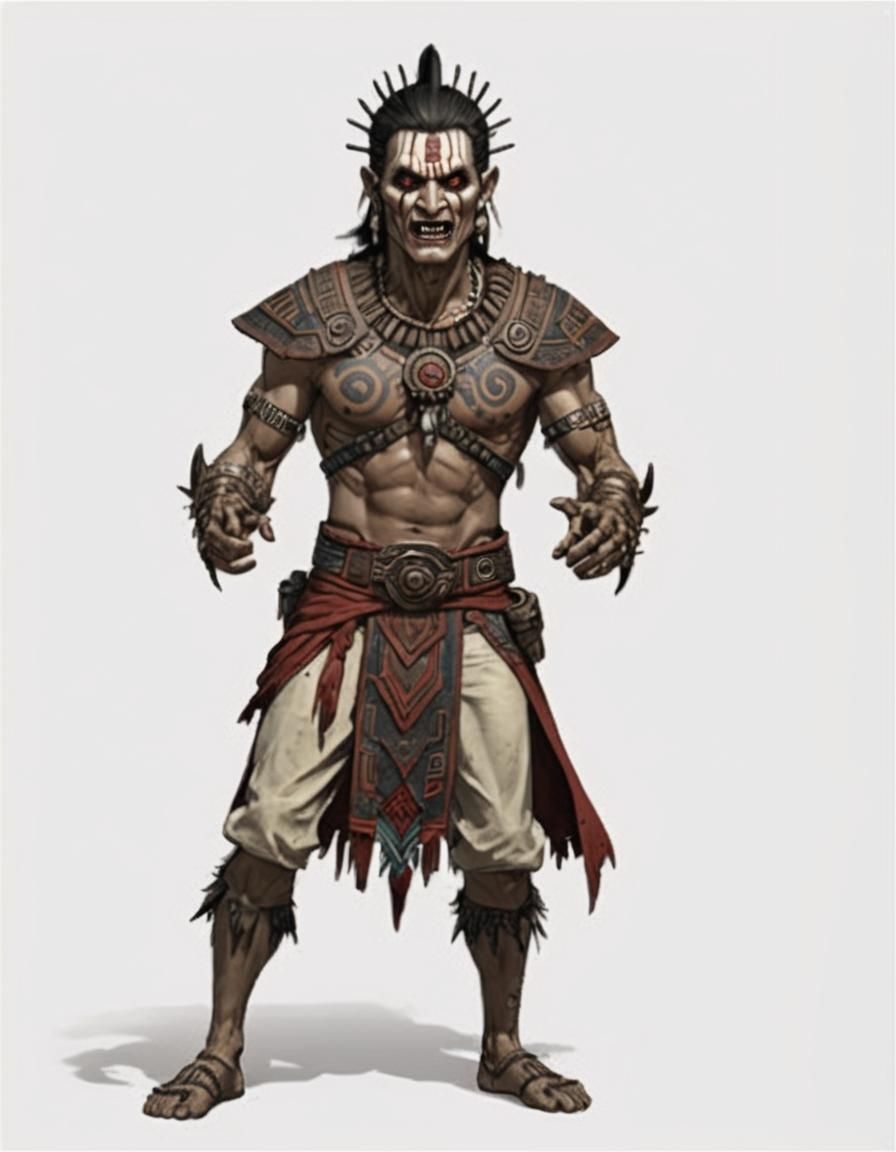 Aztec Vampire: Mesoamerican Undead Warrior