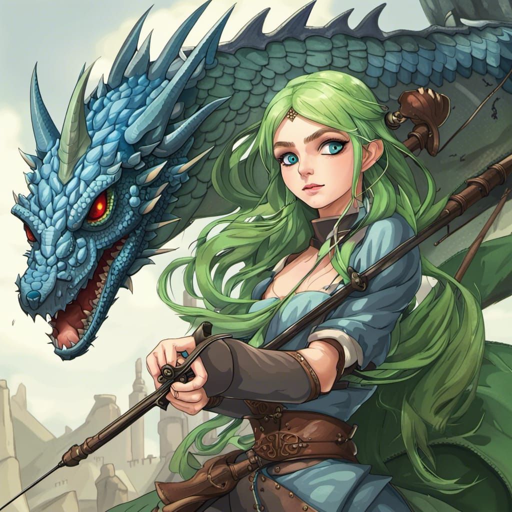 Medieval Woman Defends Kingdom From Dragon