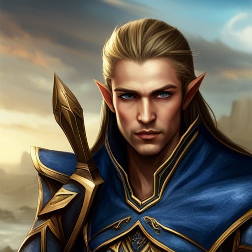 Male High Elf Character Portrait