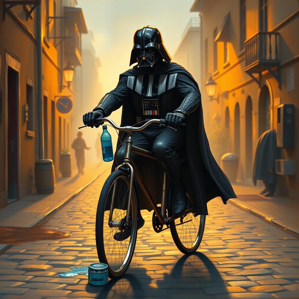 Darth Vader's Bicycle Mishap in Gurney Style