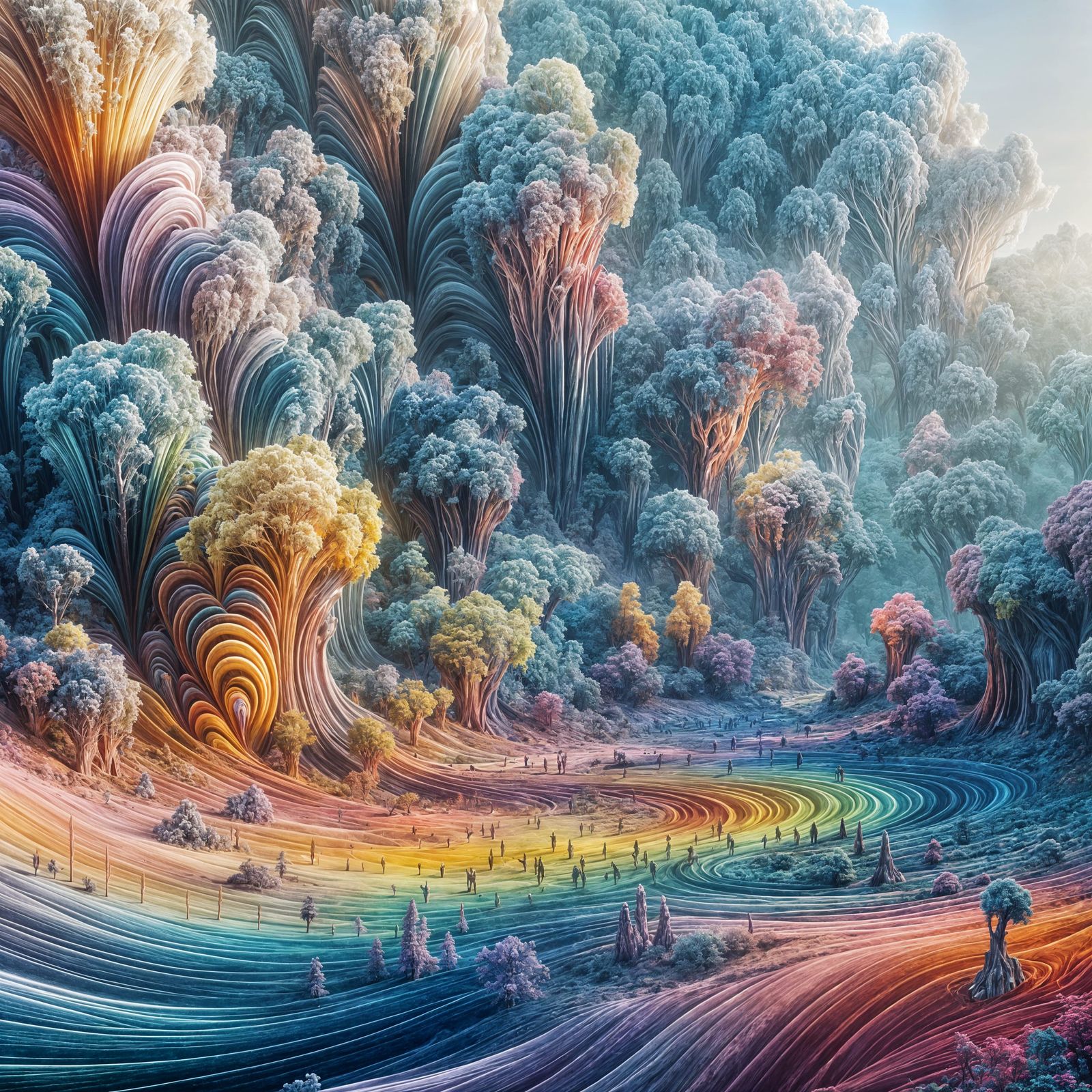 Ethereal Alien Landscape in Vibrant Colors