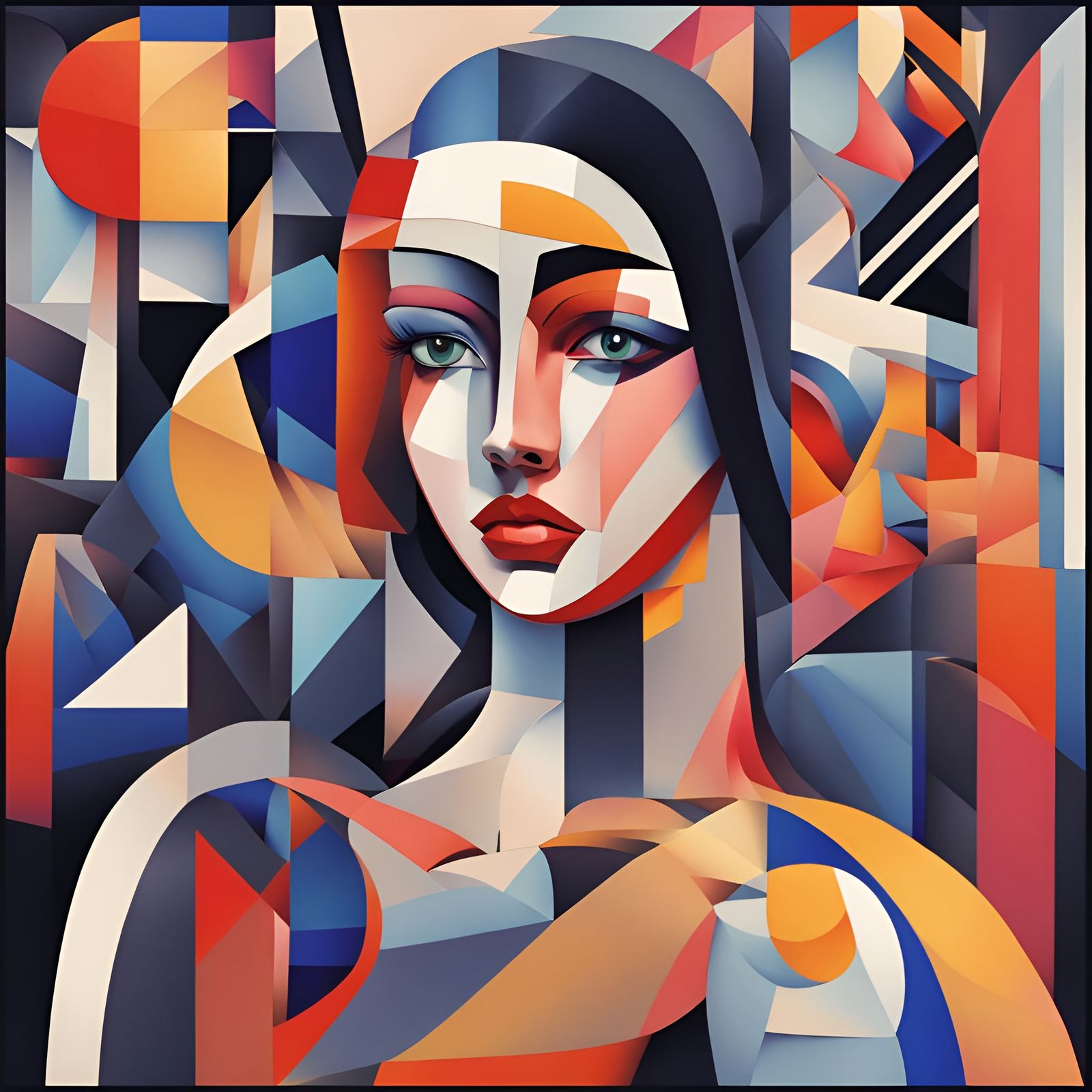 Cubist Women in Metaverse: Geometric Art Deco