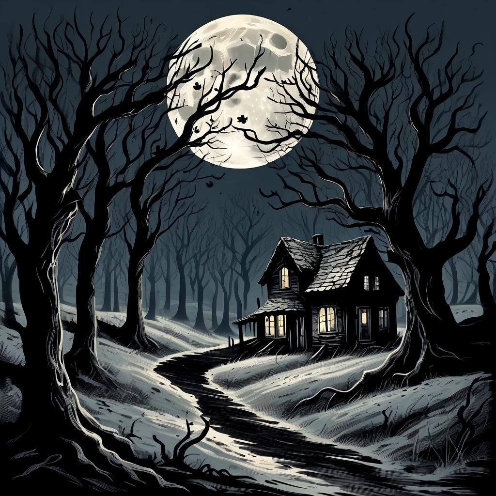 Shadows Stalk the Land on Full Moon Night