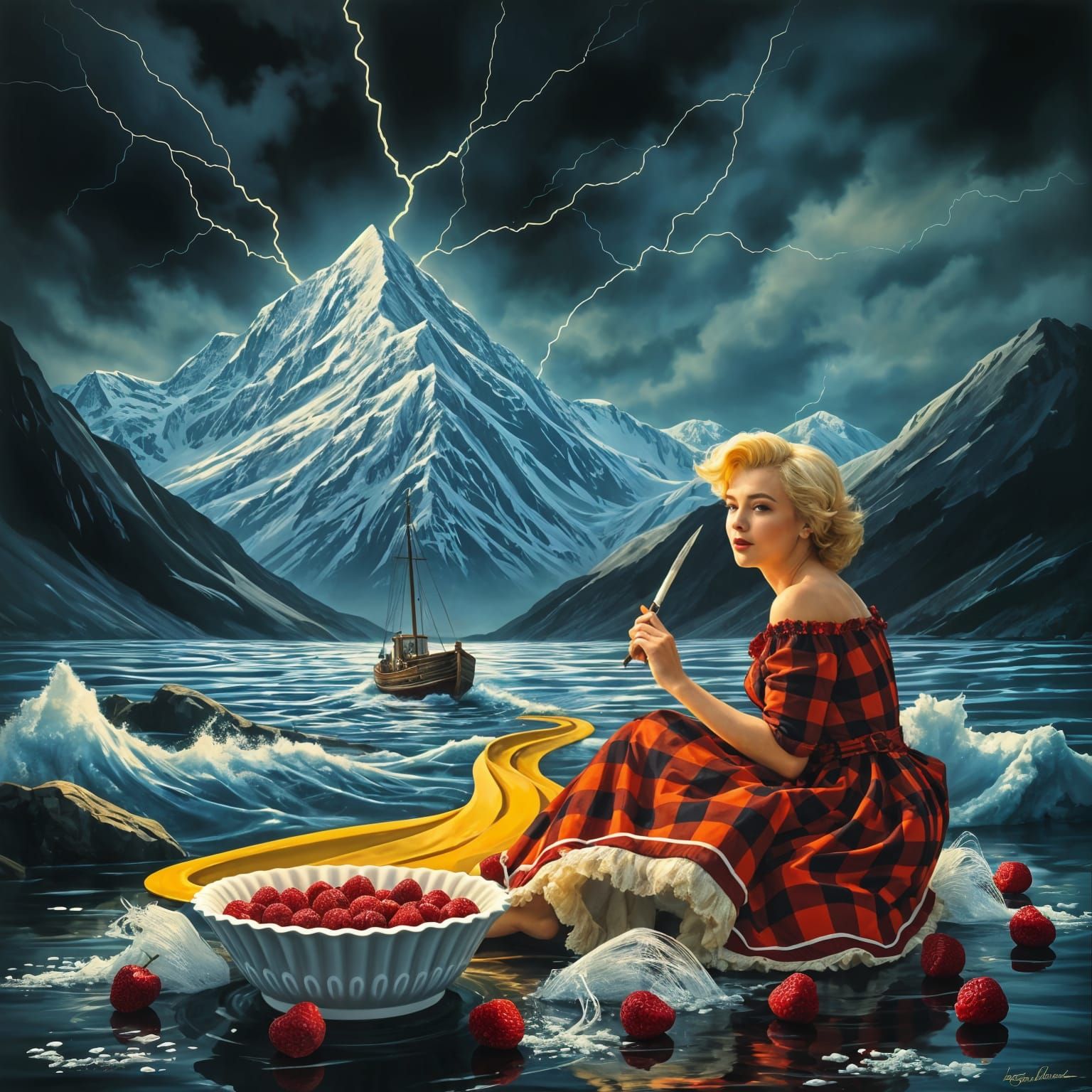 A Futuristic Landscape in Cyberpunk Style