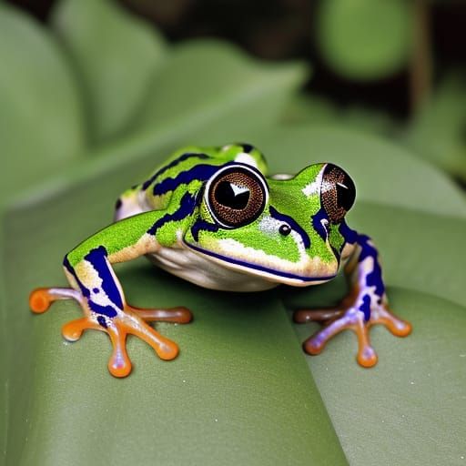 Exotic Hybrid Frog Generated by AI