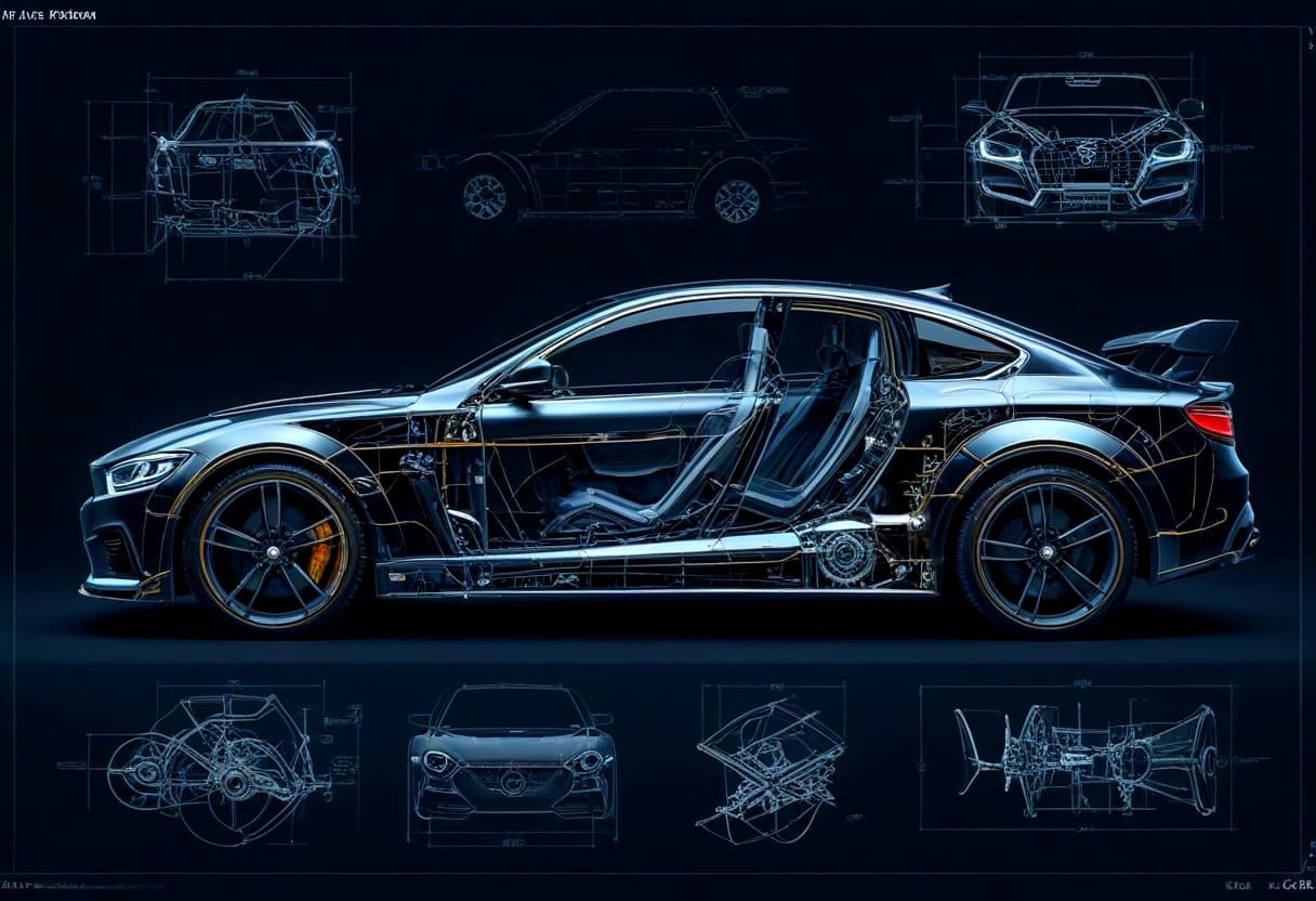 Concept Car Design in 3D Rendering