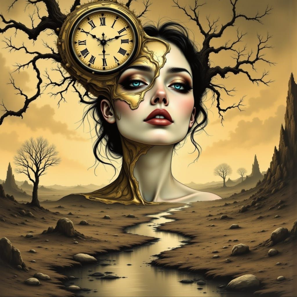 Surreal, Cyberpunk-Inspired Woman Transforms into Liquid Met...