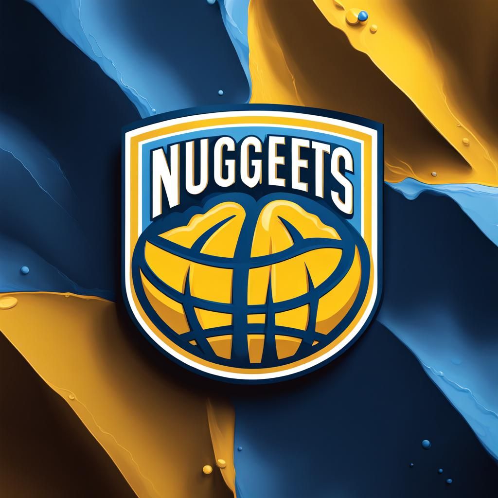 Hyperrealistic Denver Nuggets Logo in Splash Art Style