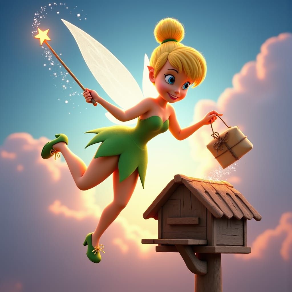 Tinkerbell Delivers Package with Pixie Dust