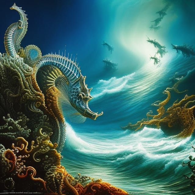 Alien Seahorse in the ocean