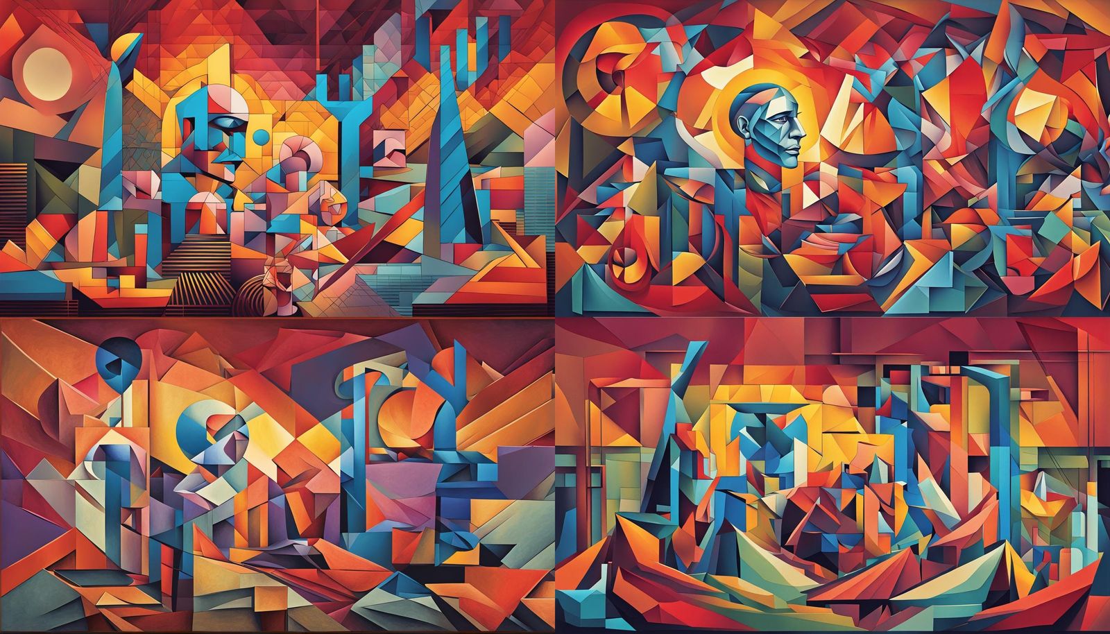 Geometric Fauvism: Neo-Cubist Art Deco Painting