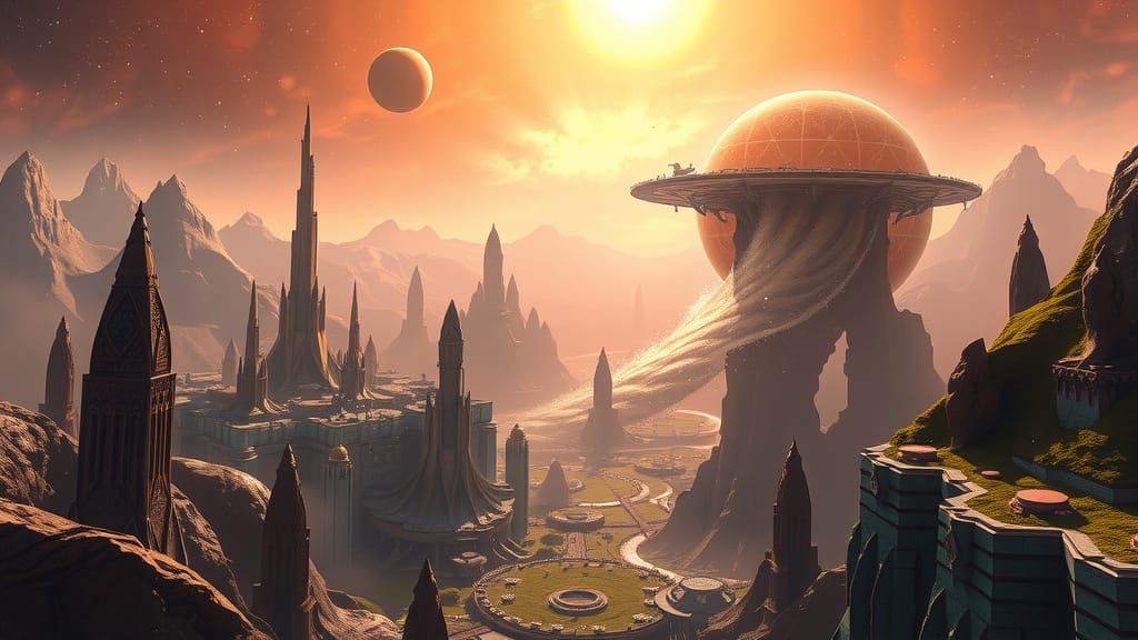 Aethereian Cosmic Dreamscape in Vibrant Digital Art