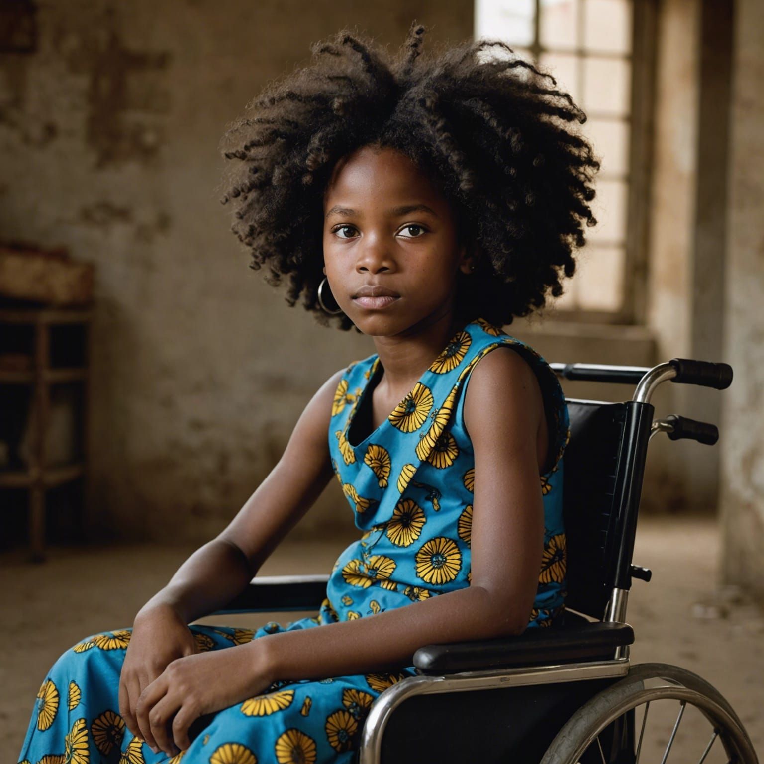 Realistic Character Sheet of Girl in Wheelchair