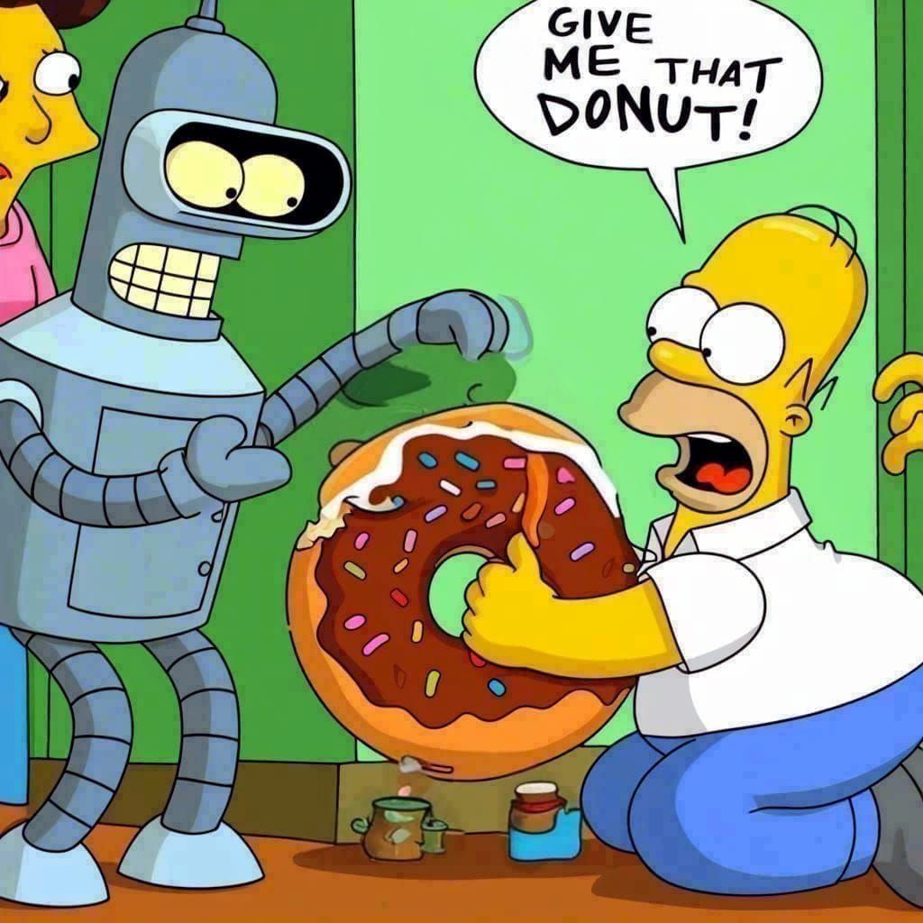 Homer, Bender and the Giant Donut