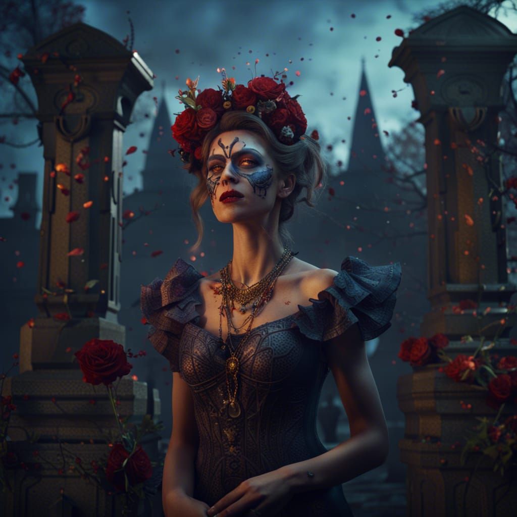 Day of the Dead Celebration: Detailed Matte Painting