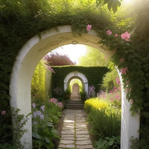 Secret Garden Keyhole with Heavenly Light