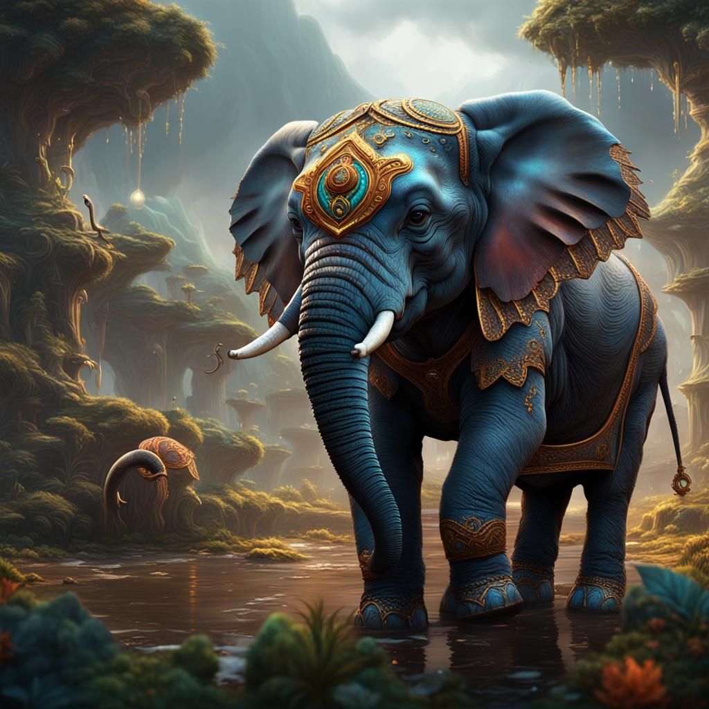 Fantastical Baby Elephant Concept Art