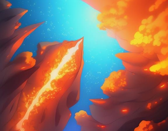 magma cone by artist "anime", Anime Key Visual, Japanese Man...