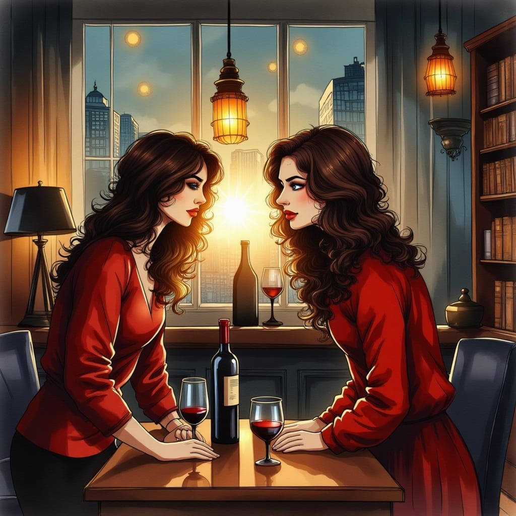 Intimate Moment of Vulnerability in a Cozy, Dimly Lit Room