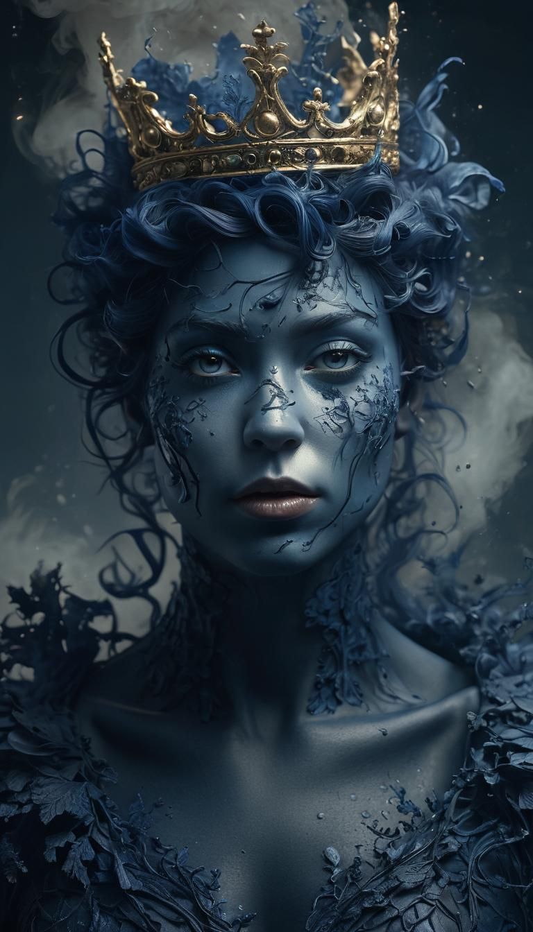 Surrealistic Mutant in Dark Blue Haze