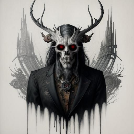 Wendigo Illustration in Mixed Media Style