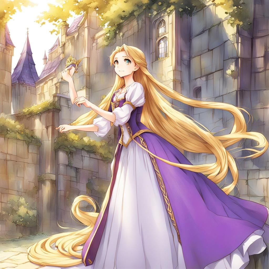 Rapunzel in Anime Style