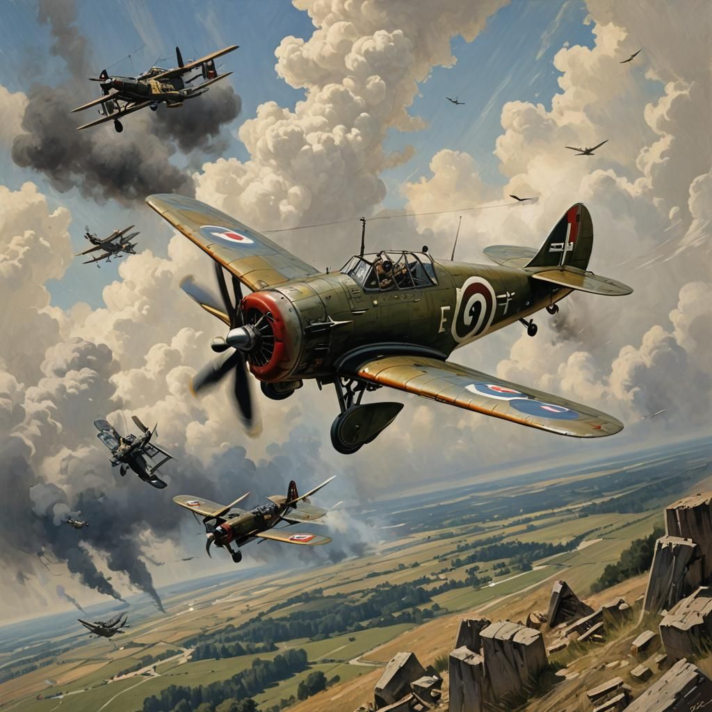 Sinister WWI Flying Ace Cat in Fantasy Art Style