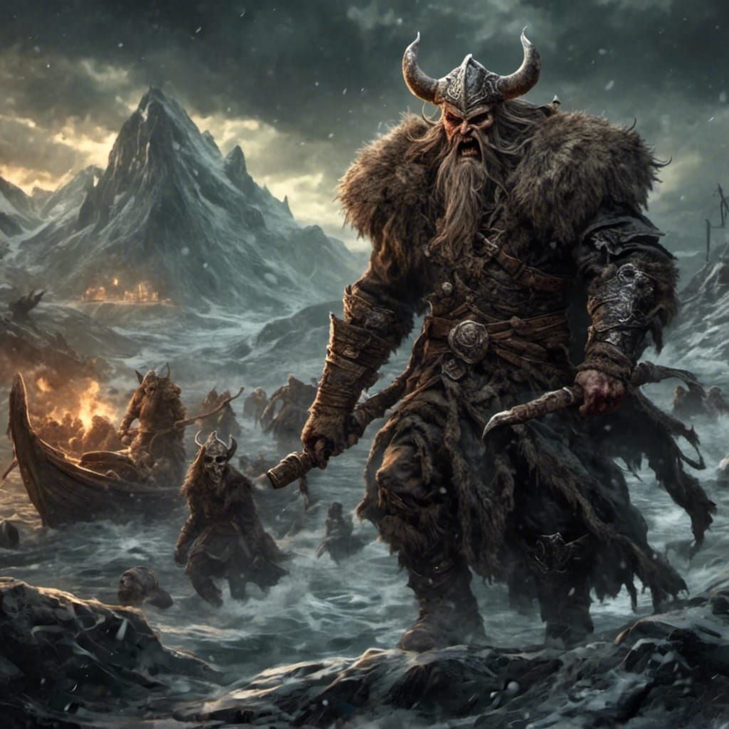 Undead Viking Warrior in Norse Style