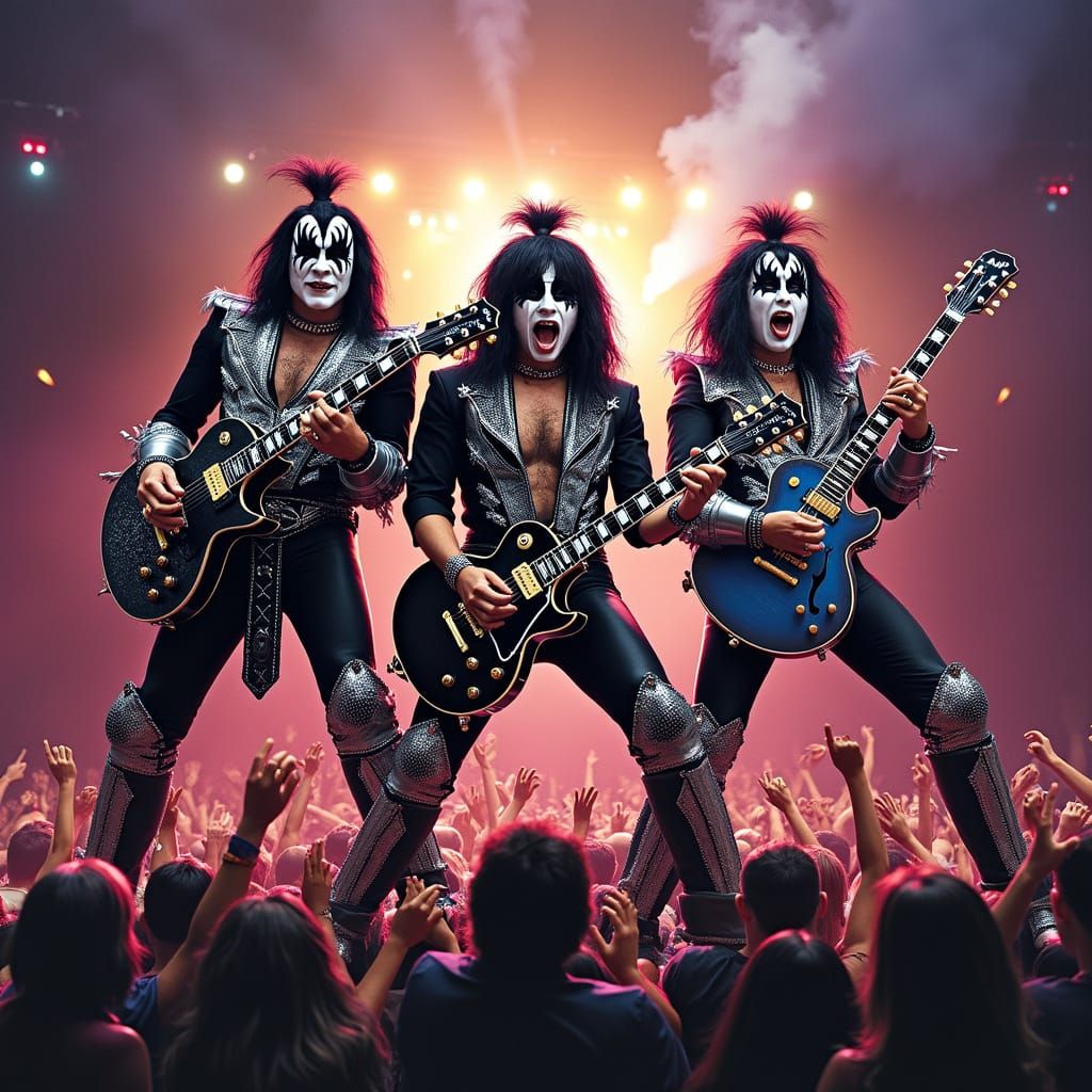 Rock Legends Perform for Energetic Crowd in Iconic Black and...