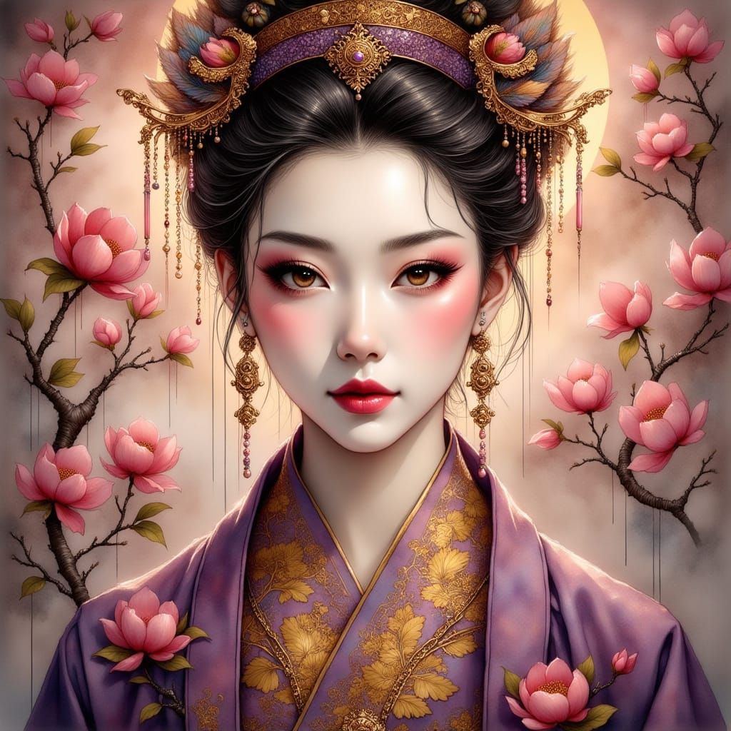 Ethereal Portrait of Xi Wangmu, Queen Mother of the West, in...