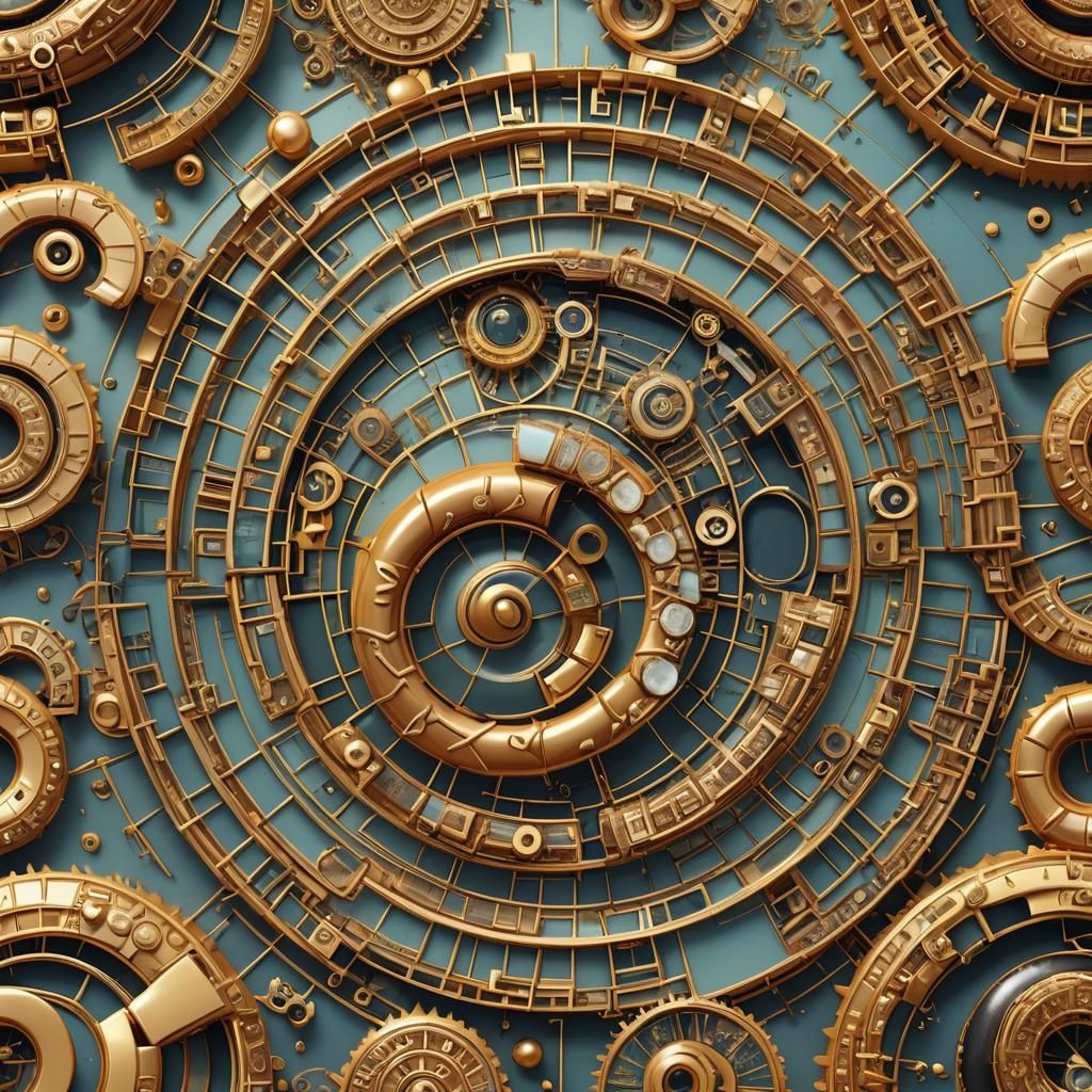 Golden Ratio Fibonacci Éclair Donut with Steampunk Elements