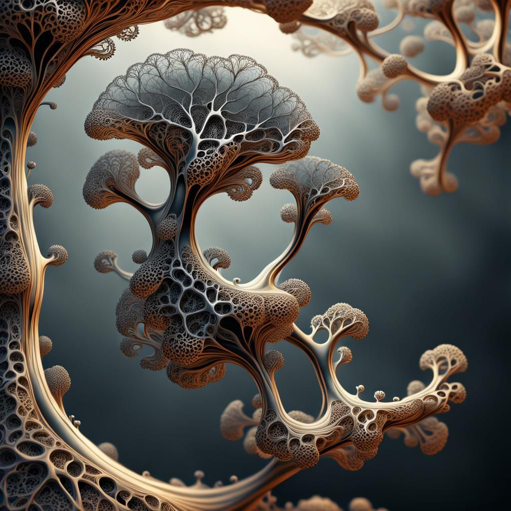 Obsidian Mycelial Network in Abstract Vector Art