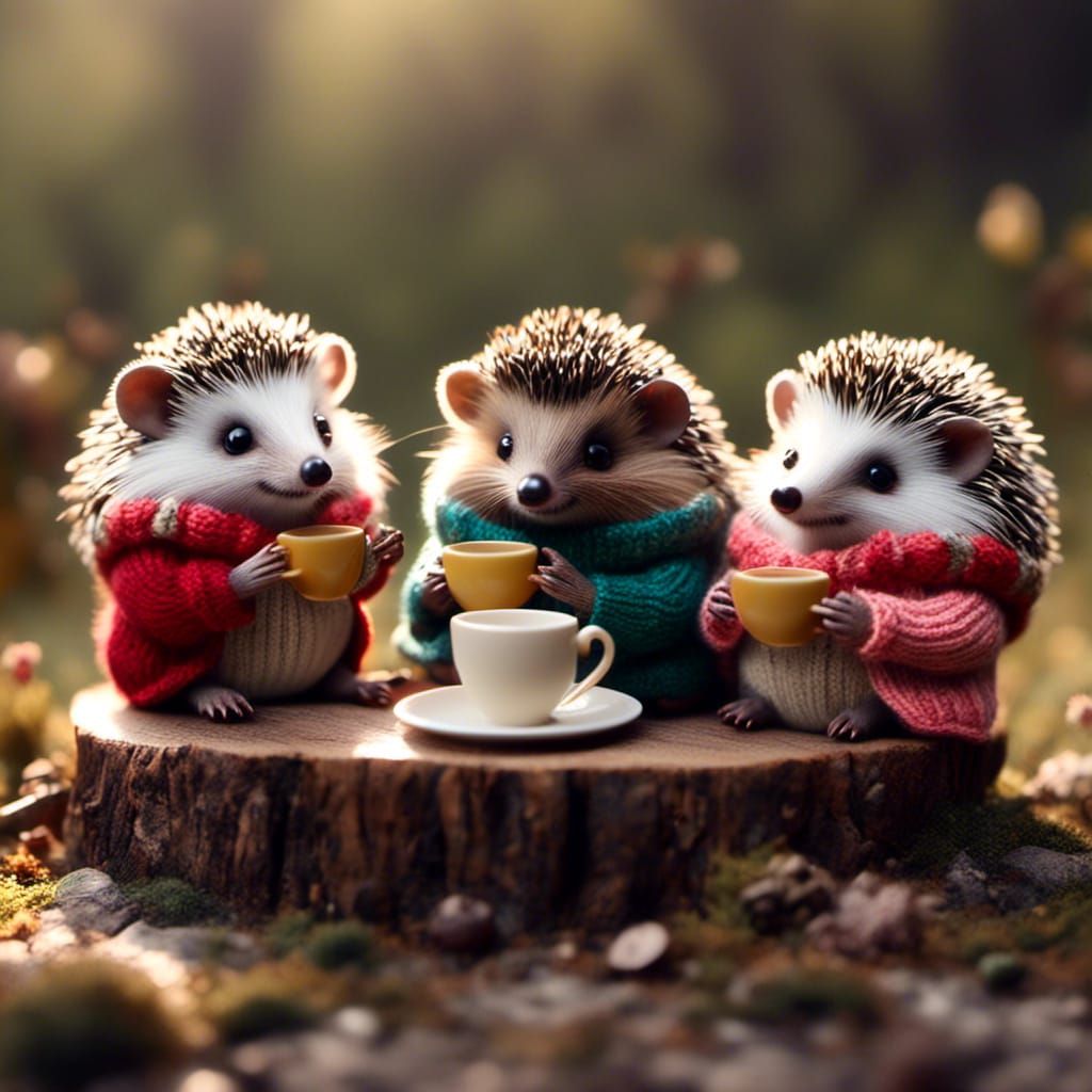 Hedgehogs' Delightful Garden Tea Party