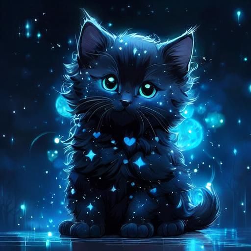Constellation Kitten in Bioluminescent Love Garden