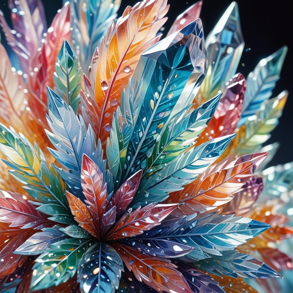 Intricate Glass and Crystal Sculptures in Gouache Style