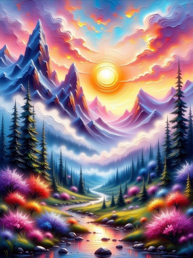 Misty Morning Mountain-scape
