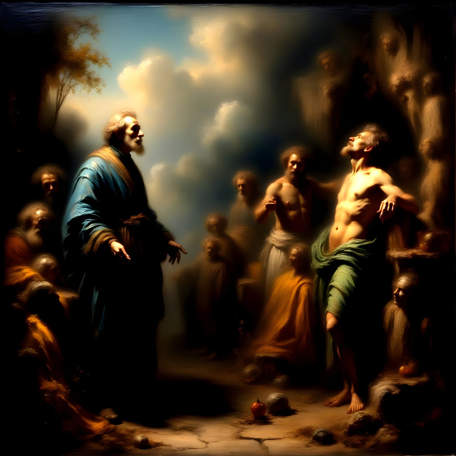 Mannerist Religious Scene with Dynamic Figures and Dramatic ...