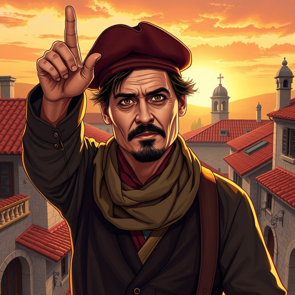 Johnny Depp as Zé Povinho in Ornate Village