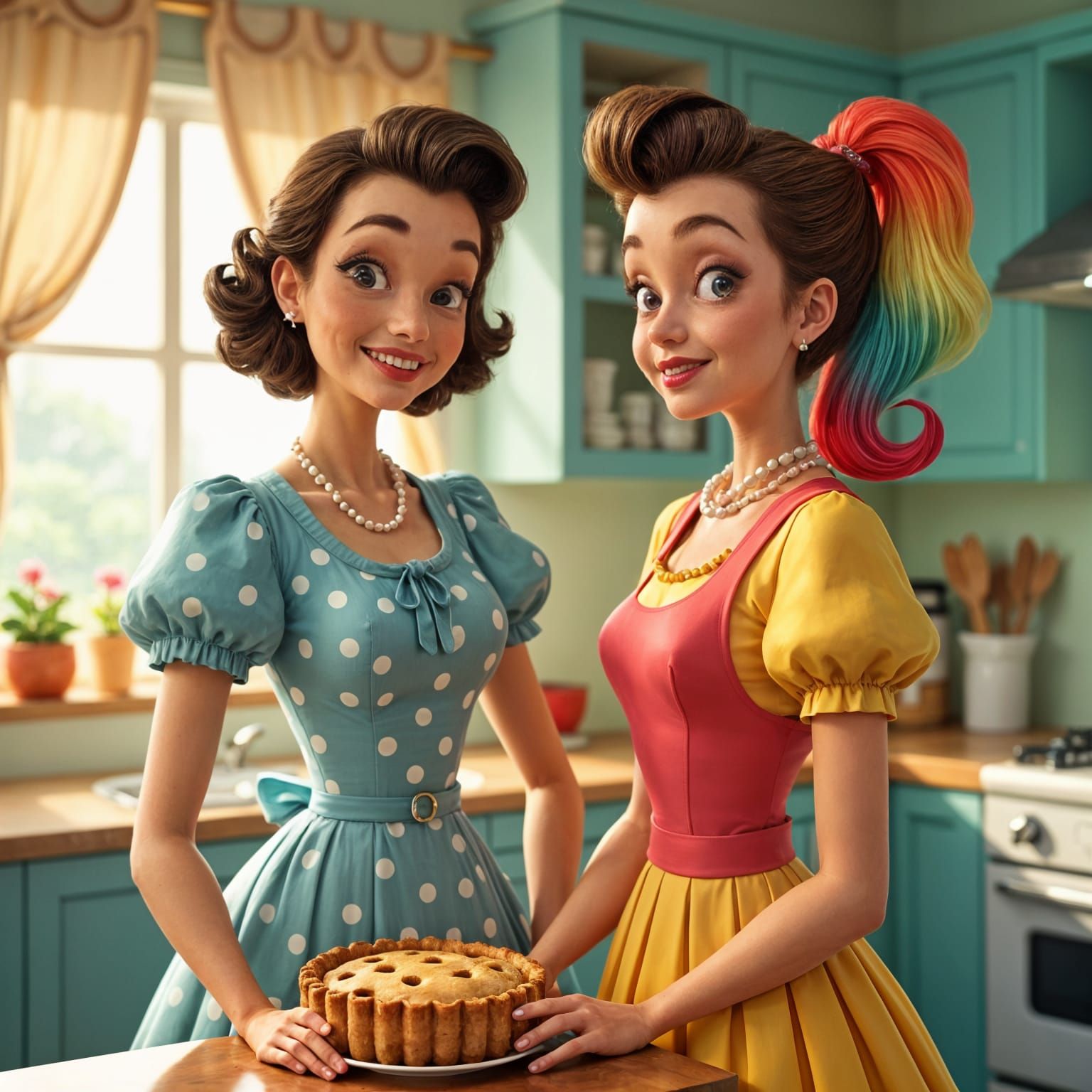 Nova and Spark as 1950s Housewives