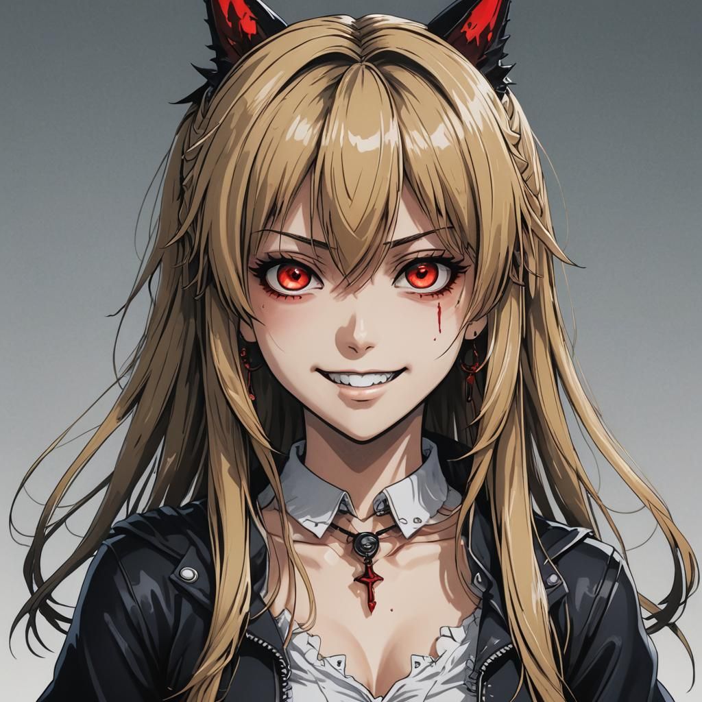 Misa Amane Anime Icon with Red Eyes