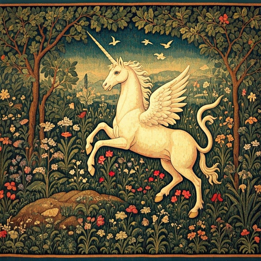 Ethereal Unicorn in Enchanted Garden