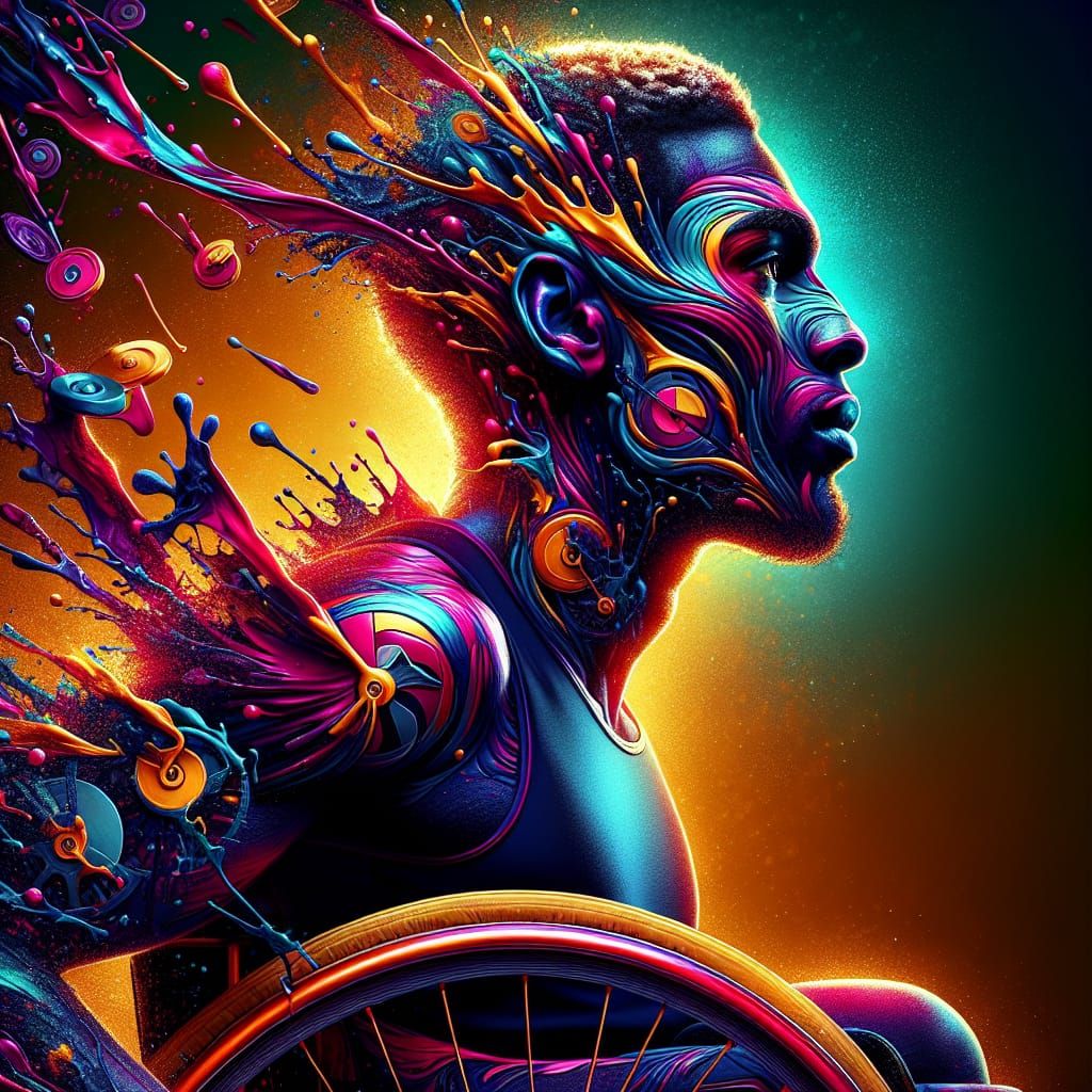 A colorful, pop-art style African American piece symbolizing...